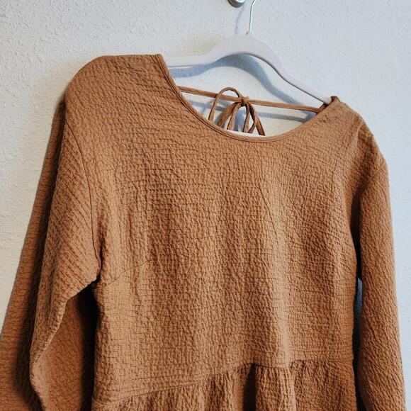 Madewell‎ Peplum 3/4 Sleeve Open Back Top Size XS - Picture 3 of 11